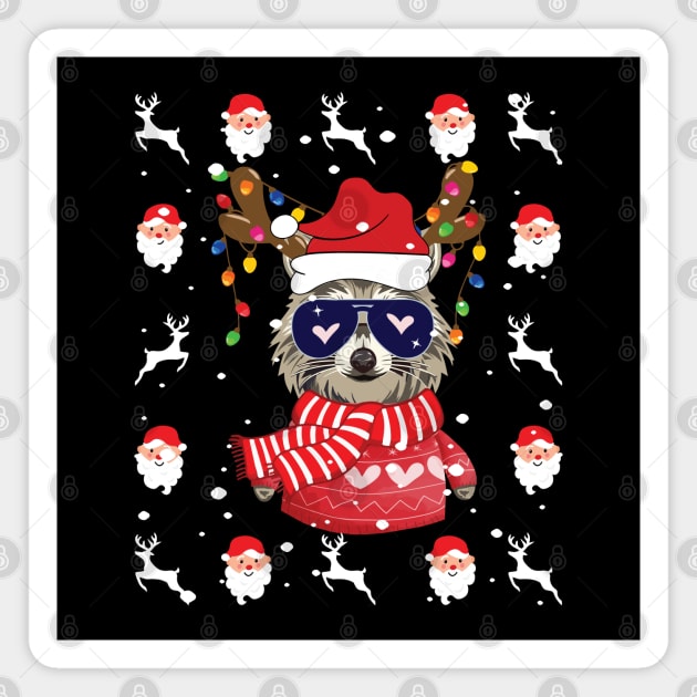 Racoon Christmas Magnet by MZeeDesigns